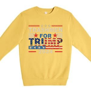 Trashmen For Trump 2024 Funny Election Garbageman Supporters Premium Crewneck Sweatshirt