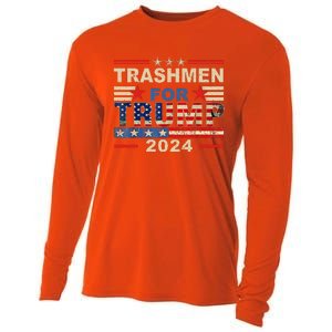 Trashmen For Trump 2024 Funny Election Garbageman Supporters Cooling Performance Long Sleeve Crew