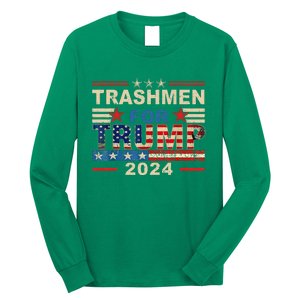 Trashmen For Trump 2024 Funny Election Garbageman Supporters Long Sleeve Shirt