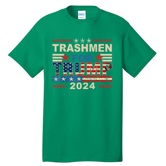 Trashmen For Trump 2024 Funny Election Garbageman Supporters Tall T-Shirt