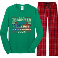 Trashmen For Trump 2024 Funny Election Garbageman Supporters Long Sleeve Pajama Set