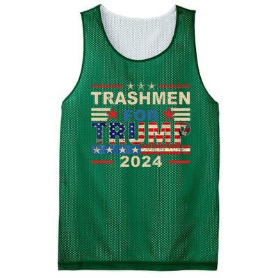 Trashmen For Trump 2024 Funny Election Garbageman Supporters Mesh Reversible Basketball Jersey Tank