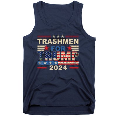 Trashmen For Trump 2024 Funny Election Garbageman Supporters Tank Top