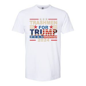 Trashmen For Trump 2024 Funny Election Garbageman Supporters Softstyle CVC T-Shirt