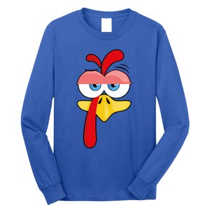 Turkey Face Thanksgiving Funny Costume Great Gift Long Sleeve Shirt