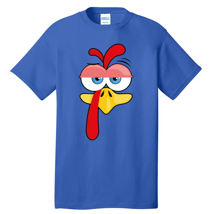 Turkey Face Thanksgiving Funny Costume Great Gift Tall T-Shirt