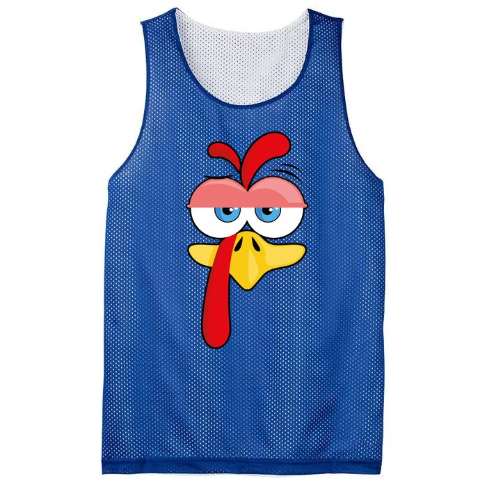 Turkey Face Thanksgiving Funny Costume Great Gift Mesh Reversible Basketball Jersey Tank