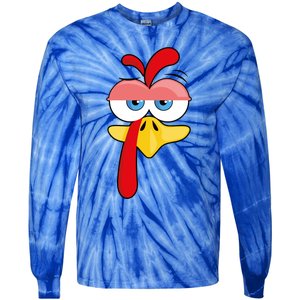 Turkey Face Thanksgiving Funny Costume Great Gift Tie-Dye Long Sleeve Shirt