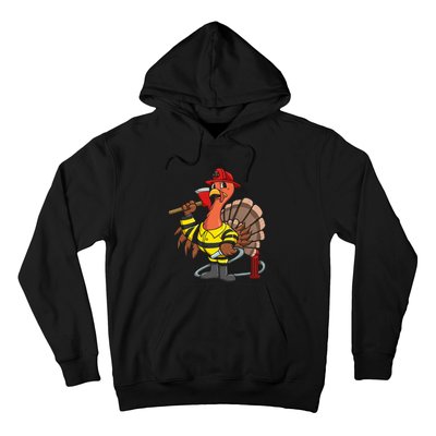 Thanksgiving Firefighter Turkey  Proud Fireman Gift Hoodie