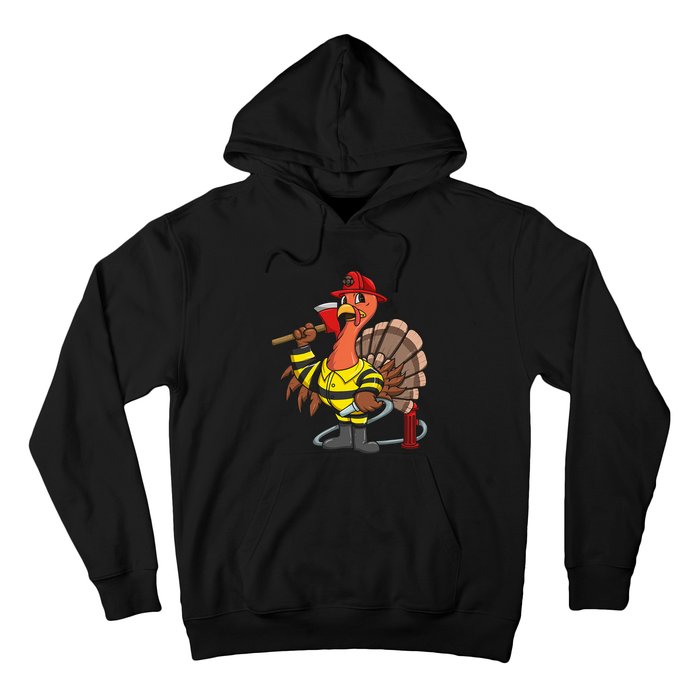 Thanksgiving Firefighter Turkey  Proud Fireman Gift Hoodie