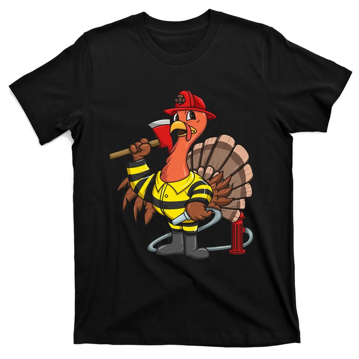 Thanksgiving Firefighter Turkey  Proud Fireman Gift T-Shirt