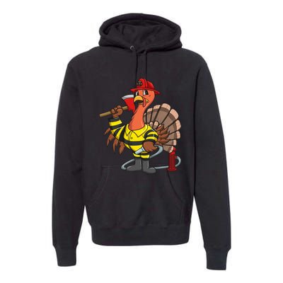 Thanksgiving Firefighter Turkey  Proud Fireman Gift Premium Hoodie