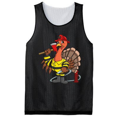 Thanksgiving Firefighter Turkey  Proud Fireman Gift Mesh Reversible Basketball Jersey Tank