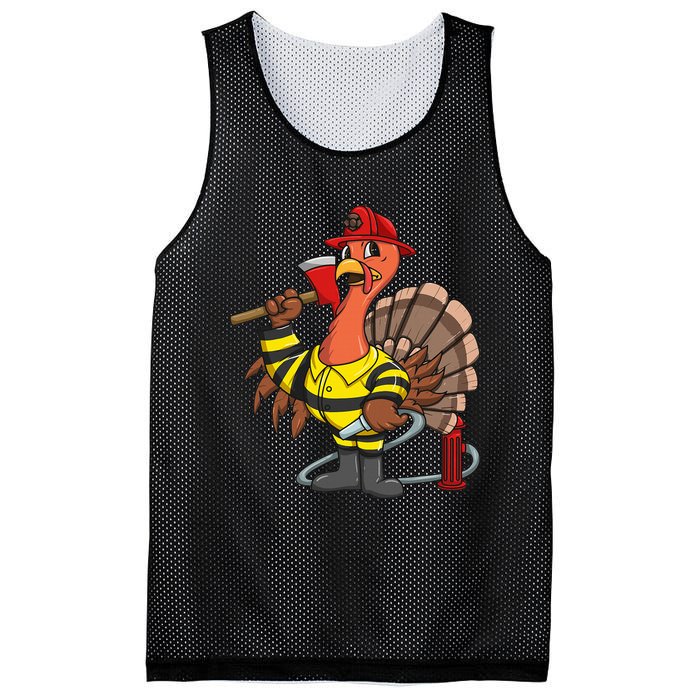 Thanksgiving Firefighter Turkey  Proud Fireman Gift Mesh Reversible Basketball Jersey Tank