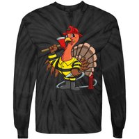 Thanksgiving Firefighter Turkey  Proud Fireman Gift Tie-Dye Long Sleeve Shirt