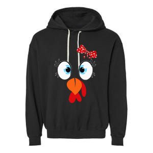 Turkey Face Thanksgiving IM Thankful Family Garment-Dyed Fleece Hoodie