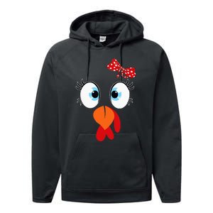 Turkey Face Thanksgiving IM Thankful Family Performance Fleece Hoodie