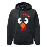 Turkey Face Thanksgiving IM Thankful Family Performance Fleece Hoodie