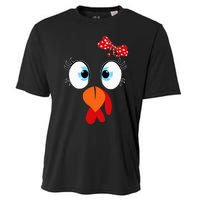 Turkey Face Thanksgiving IM Thankful Family Cooling Performance Crew T-Shirt