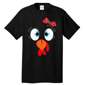 Turkey Face Thanksgiving IM Thankful Family Tall T-Shirt