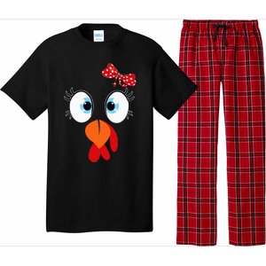 Turkey Face Thanksgiving IM Thankful Family Pajama Set