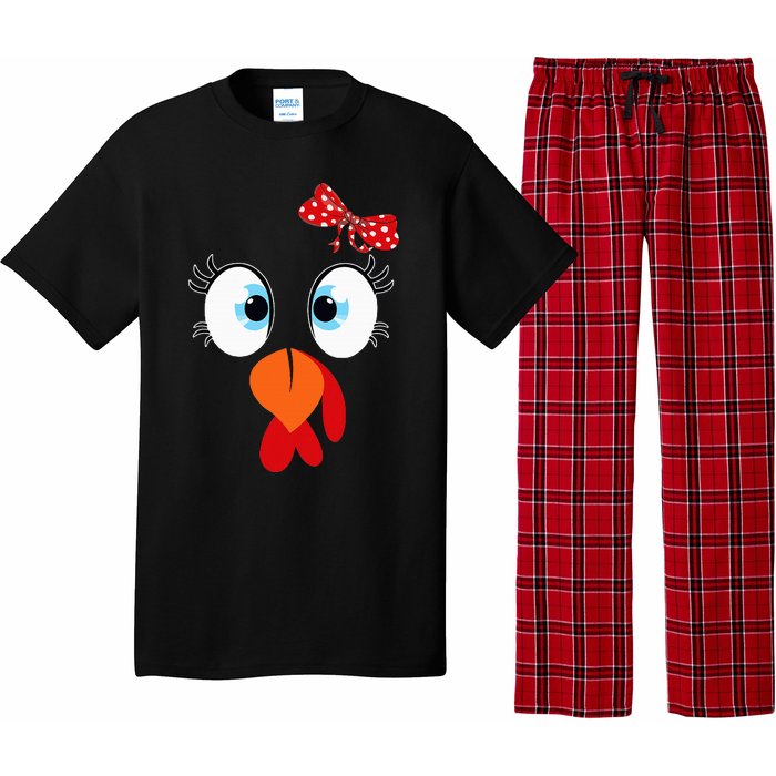 Turkey Face Thanksgiving IM Thankful Family Pajama Set