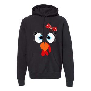 Turkey Face Thanksgiving IM Thankful Family Premium Hoodie