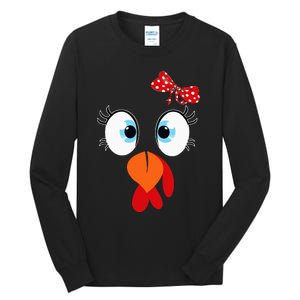 Turkey Face Thanksgiving IM Thankful Family Tall Long Sleeve T-Shirt