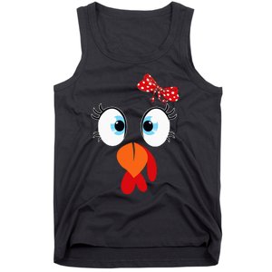 Turkey Face Thanksgiving IM Thankful Family Tank Top