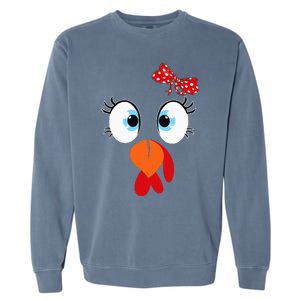 Turkey Face Thanksgiving IM Thankful Family Garment-Dyed Sweatshirt