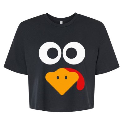 Turkey Face Thanksgiving Bella+Canvas Jersey Crop Tee