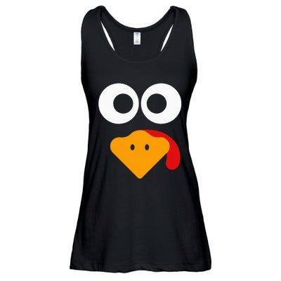 Turkey Face Thanksgiving Ladies Essential Flowy Tank