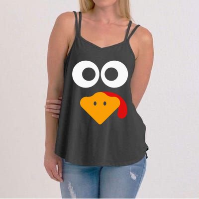 Turkey Face Thanksgiving Women's Strappy Tank