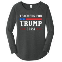 Teachers For Trump 2024 Patriotic American Flag Women's Perfect Tri Tunic Long Sleeve Shirt