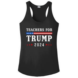 Teachers For Trump 2024 Patriotic American Flag Ladies PosiCharge Competitor Racerback Tank