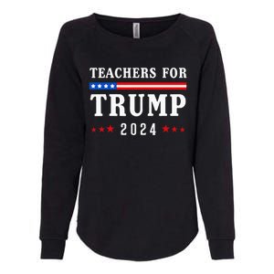 Teachers For Trump 2024 Patriotic American Flag Womens California Wash Sweatshirt