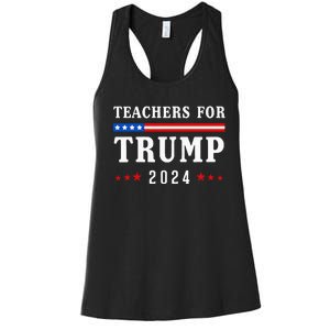 Teachers For Trump 2024 Patriotic American Flag Women's Racerback Tank