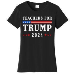 Teachers For Trump 2024 Patriotic American Flag Women's T-Shirt