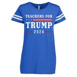 Teachers For Trump 2024 Patriotic American Flag Enza Ladies Jersey Football T-Shirt