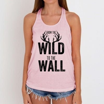 Taxidermy From The Wild To The Wall Taxidermist Deer Gift Women's Knotted Racerback Tank