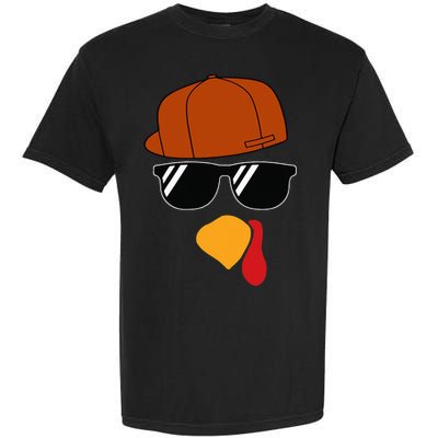 Turkey Face Thanksgiving Trucker Hat Glasses Garment-Dyed Heavyweight T-Shirt