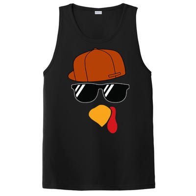 Turkey Face Thanksgiving Trucker Hat Glasses PosiCharge Competitor Tank