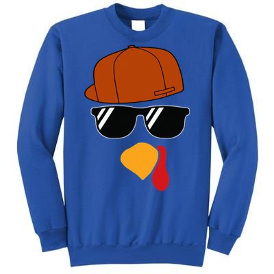 Turkey Face Thanksgiving Trucker Hat Glasses Sweatshirt