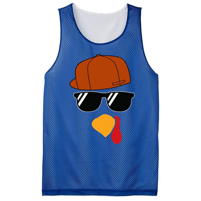 Turkey Face Thanksgiving Trucker Hat Glasses Mesh Reversible Basketball Jersey Tank