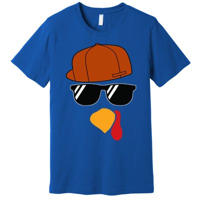 Turkey Face Thanksgiving Trucker Hat Glasses Premium T-Shirt