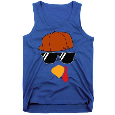 Turkey Face Thanksgiving Trucker Hat Glasses Tank Top