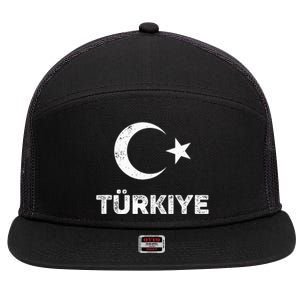 Turkish Flag Turk Bayragi Turkey Flag Turkiye 7 Panel Mesh Trucker Snapback Hat