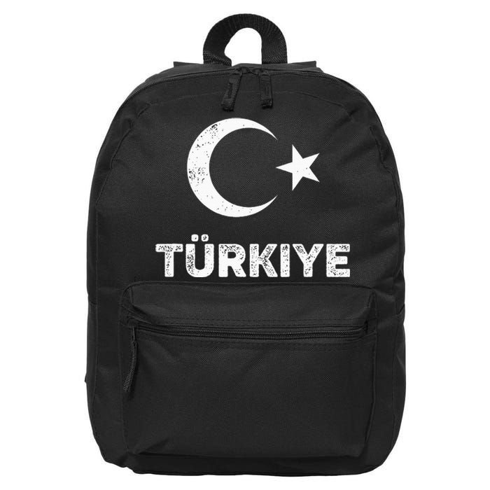 Turkish Flag Turk Bayragi Turkey Flag Turkiye 16 in Basic Backpack