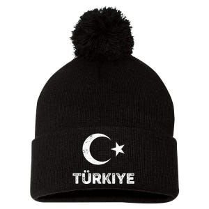 Turkish Flag Turk Bayragi Turkey Flag Turkiye Pom Pom 12in Knit Beanie