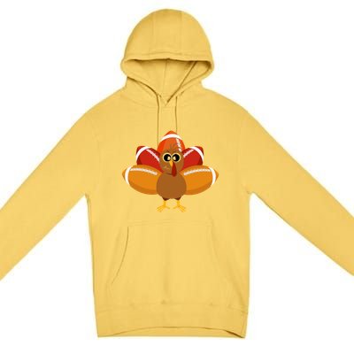 Turkey Football Thanksgiving Premium Pullover Hoodie